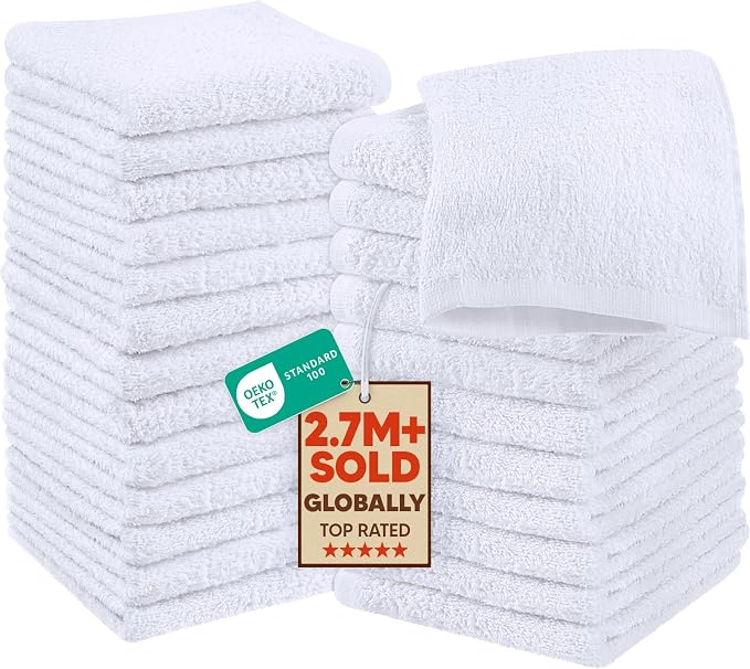 Utopia Towels 24 Pack Cotton Washcloths Set, 100% Ring Spun Cotton, Highly by Unknown