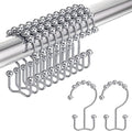 Shower Curtain Hooks Rings, Rust-Resistant Stainless Steel Double Shower by Amazer