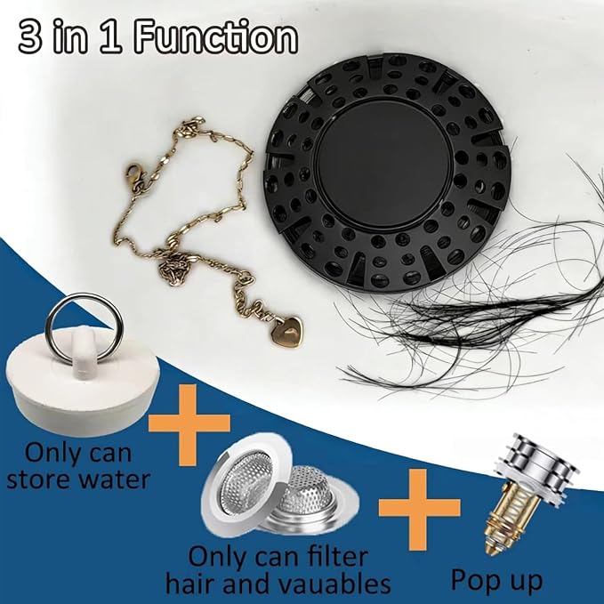 AzWzz Bathtub Drain Stopper, Pop Up Tub Stopper Plug - Image 5