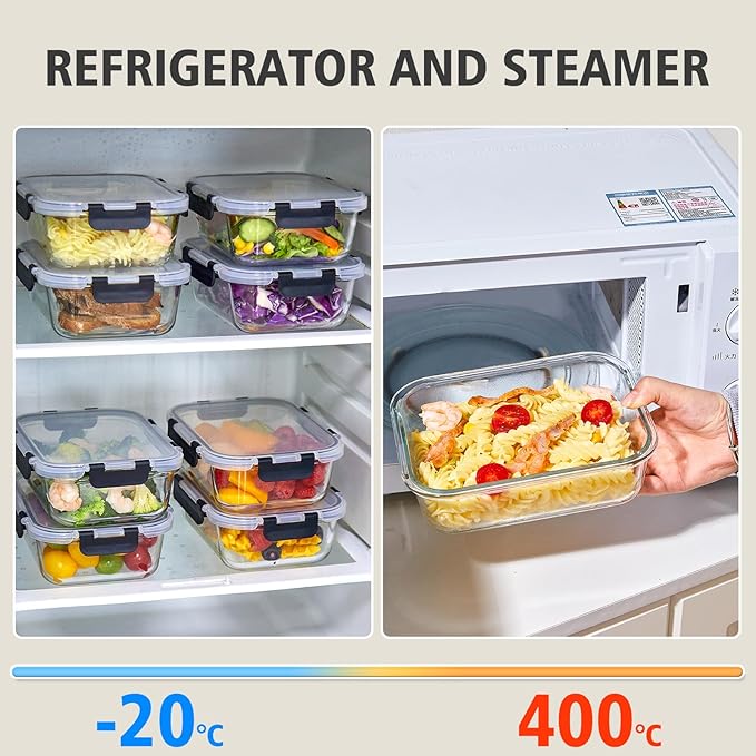 Liuruiyu 10 Pack 21.6oz Glass Food Storage Containers - Image 5