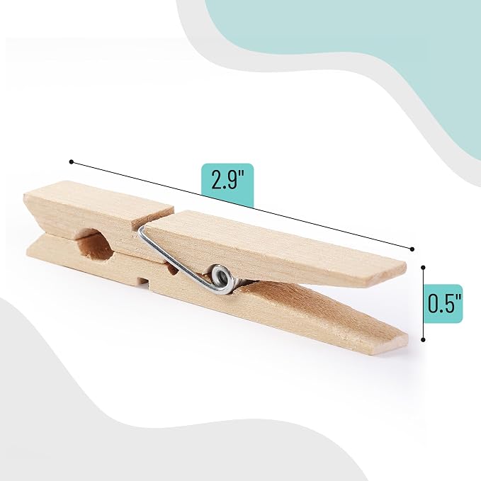 Mr. Pen- Large Wooden Clothes Pins, 2.9 Inch, 50 Pack | Natural Wood Clips - Image 3