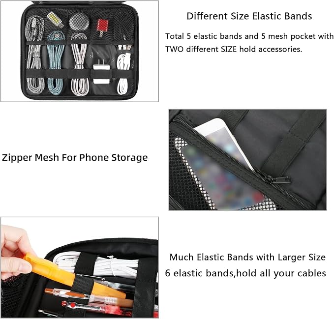 MATEIN Electronic Travel Organizer Case, Portable Travel Cord Organizer | Water - Image 4