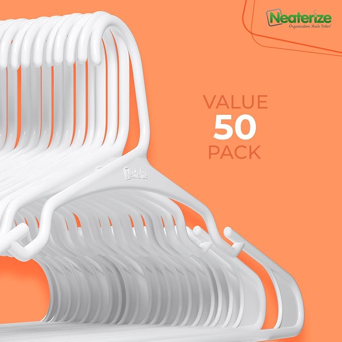 NEATERIZE Clothes Hangers Plastic 50 Pack - Image 7