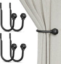 Hion Curtain Holdbacks Black 4pcs, Curtain Tiebacks Wall Mounted Hooks | by Hion