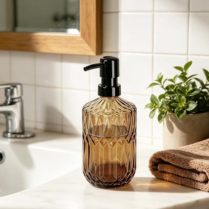 Amber Glass Soap Dispenser - Image 6