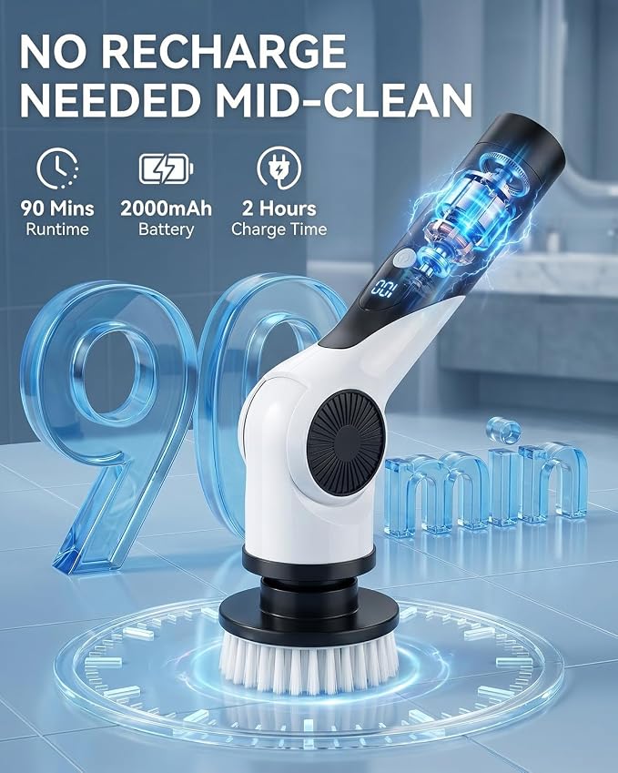 Electric Spin Scrubber, 3-Speed Shower Scrubber - Image 5
