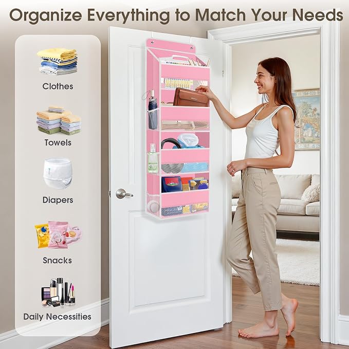 2 Pcs Over The Door Organizer Large Capacity Hanging Storage Room Organizer - Image 6
