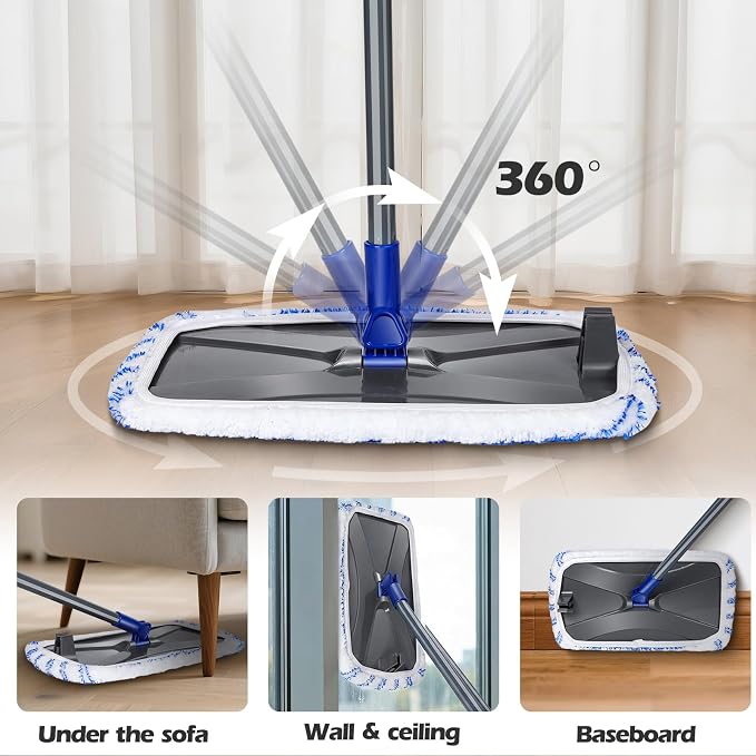 Hardwood Floor Mop, Extended Large Flat Floor Mop - Image 3