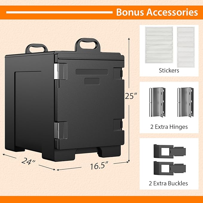 COSTWAY Catering Food Warmers, Hot Boxes Catering for 5 Full-Size Pan, 81 Quart Capacity, Stackable Design, Handles, Portable Insulated Food Carrier for Family Gathering, Canteen, Restaurant, 3