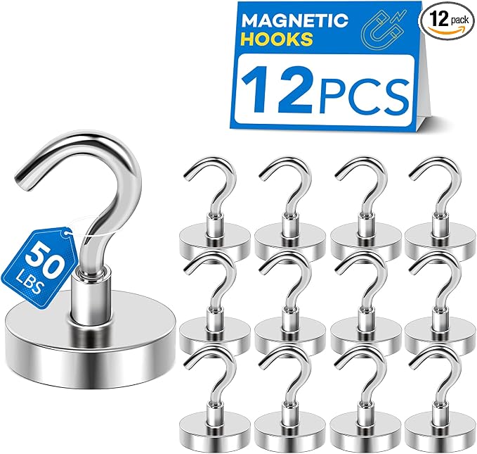 LOVIMAG Magnetic Hooks for Cruise Essentials 2026 Cabins Door 12 Pack-50LBS by LOVIMAG