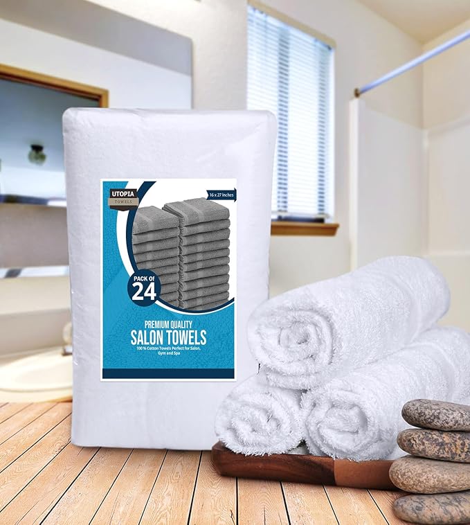Utopia Towels Salon Towels, 16x27 in, 100% Cotton, Gym & Beauty Care - Image 5