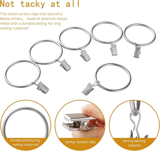 Lansian 20 Pack Curtain Rings - Image 2