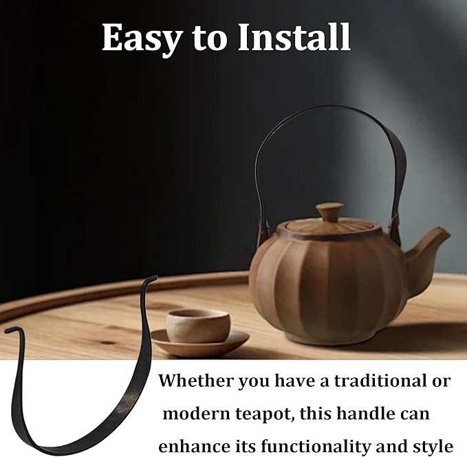 2PCS 3" U-Shape Stainless Steel Teapot Handle, Bronze External Buckle Replacement Handle for Ceramic Pottery Teapot Kettle Accessories