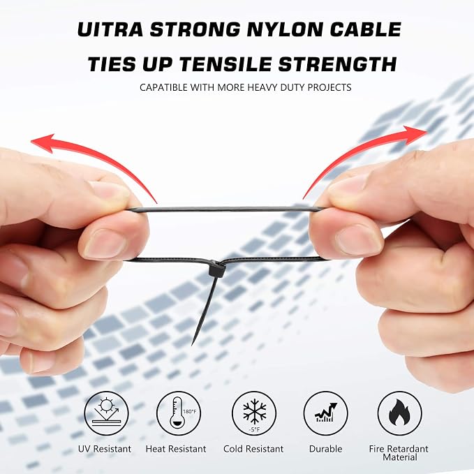 Cable Zip Ties, 4 Inch Self Locking Cable Ties, Self-Locking Wire Ties used - Image 3