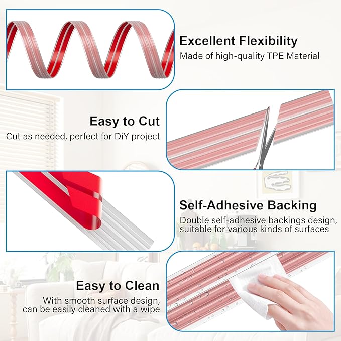 40FT Flexible Wall Corner Protector Moulding Trim, Peel and Stick Inside & Outside Wall Corner Guards Edge Protector,Self Adhesive Molding Trim Strip for Edge Ceiling