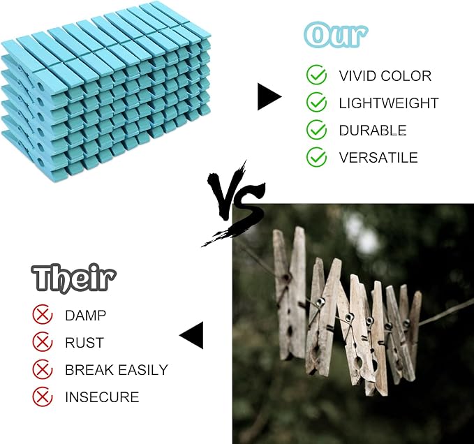 72 Pcs Wooden Clothes Pins, 2.9 Inch Clothes Pins - Image 4