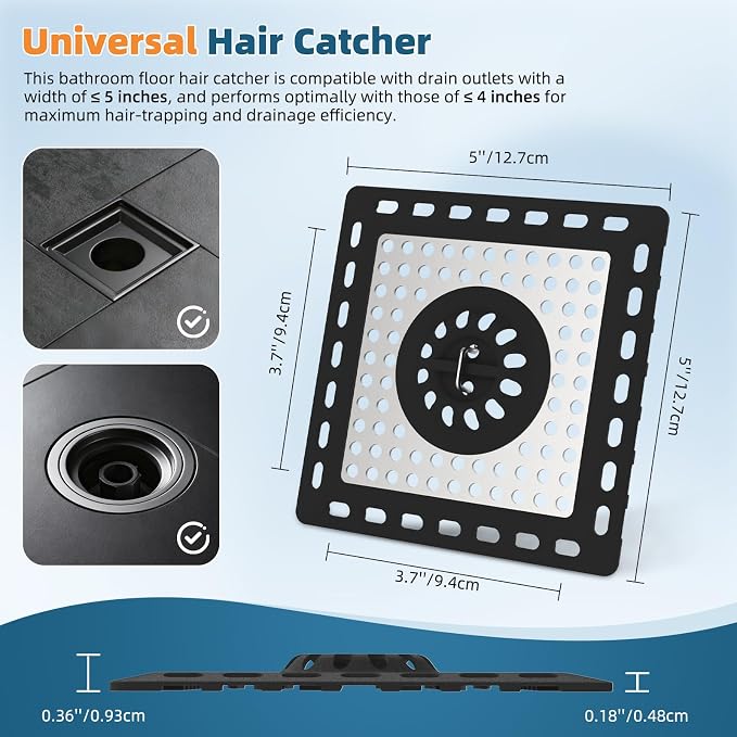 Hibbent Upgraded Shower Drain Hair Catcher, Shower Cover - Image 6