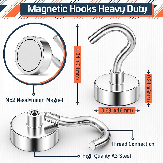 FINDMAG Magnet Hooks, 30LB+ Magnetic Hooks - Image 7