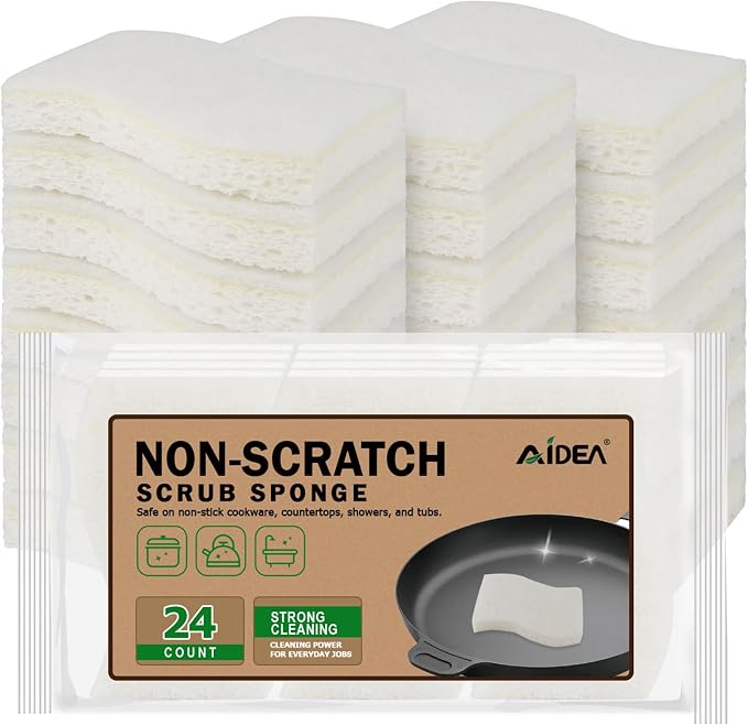 AIDEA Sponges Kitchen, Non-Scratch Scrub Sponge-24Count, Sponges by AIDEAHOME