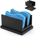 Luxspire Kitchen Sponge Holder wtih Drain Tray, 2 Compartment, Matte Black by Luxspire