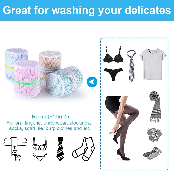 GOGOODA 4 Pack Mesh Laundry Bags, Delicates Bra Washing Bags - Image 6
