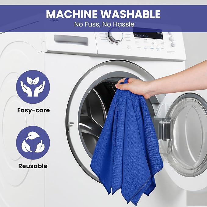SIFANGKE Microfiber Cleaning Cloth, 12 Pack RoyalBlue Cleaning Rags - Image 7