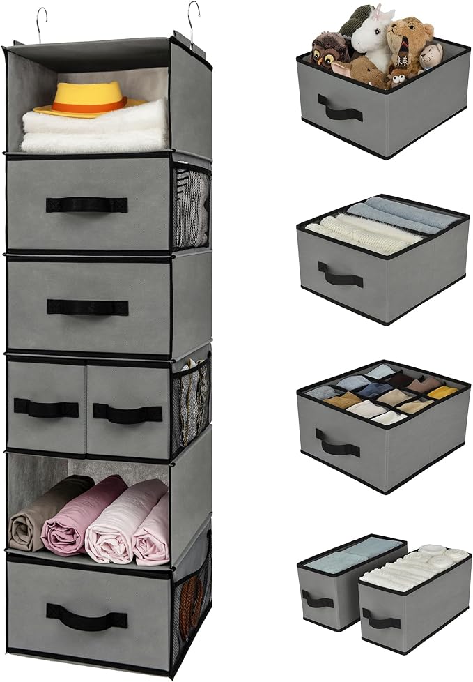 GRANNY SAYS Hanging Closet Organizer, 5 Drawers, 6 Shelves, 6 Pockets, 6 by GRANNYSAYS