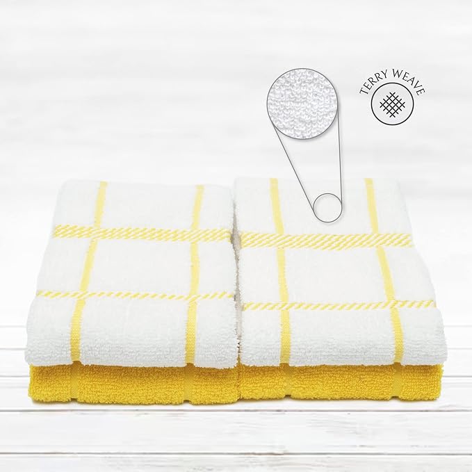 100% Cotton Terry Dish Towels, 4 pack16 x26 Inches, Super Soft and Absorbent - Image 3