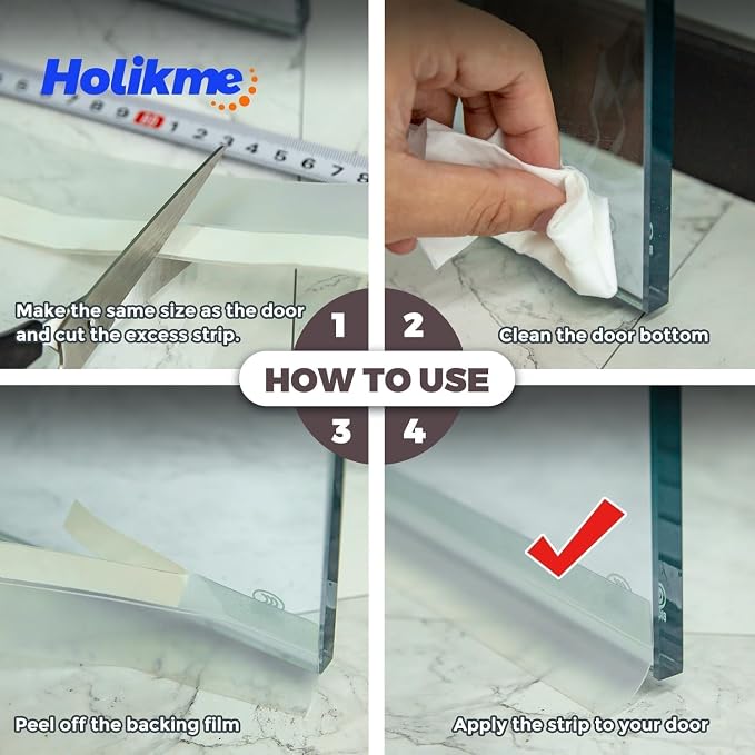 Holikme Weather Stripping Door Seal, Shower Door Bottom Seal, 1.4" W-16.5Ft | - Image 6