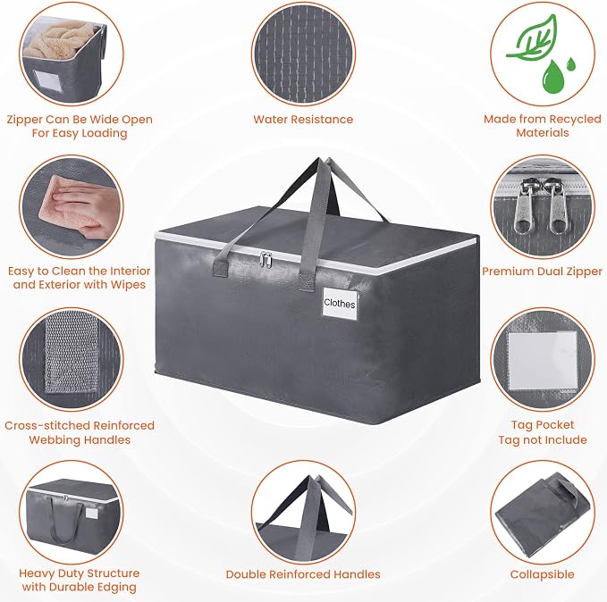 BlissTotes Large Moving Bags, Storage Bags, 93L-6 Pack | Moving Bags - Image 3