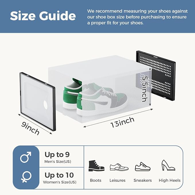 DUMOS Shoe Storage Boxes, Display Sneaker Case Organizer - Image 3