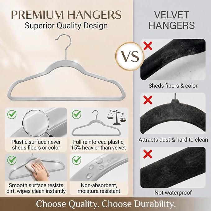 Plastic Hangers 50 Pack, Thin Hangers - Image 5
