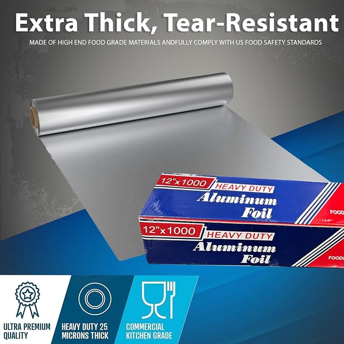 12" x 1000" Standard Aluminum Foil Roll - Image 7