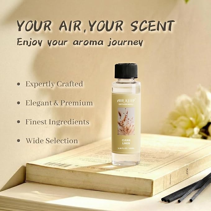 Reed Diffuser Oil Refill/Clean Linen/3.38 oz/1 Pack/Air Freshener & - Image 2