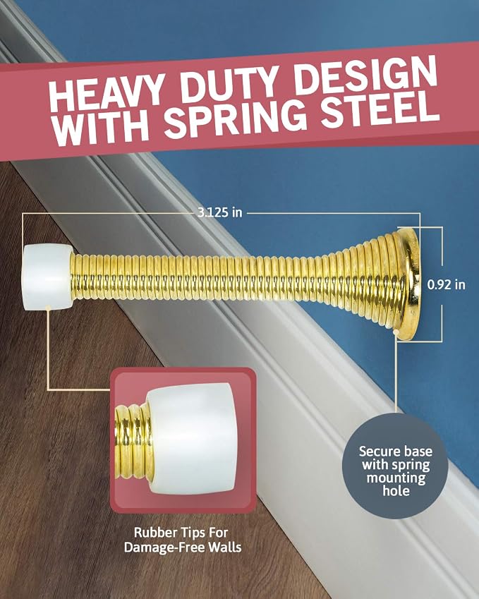 Jack N’ Drill Spring Door Stopper | Flexible Heavy Duty Door Stop - Image 5
