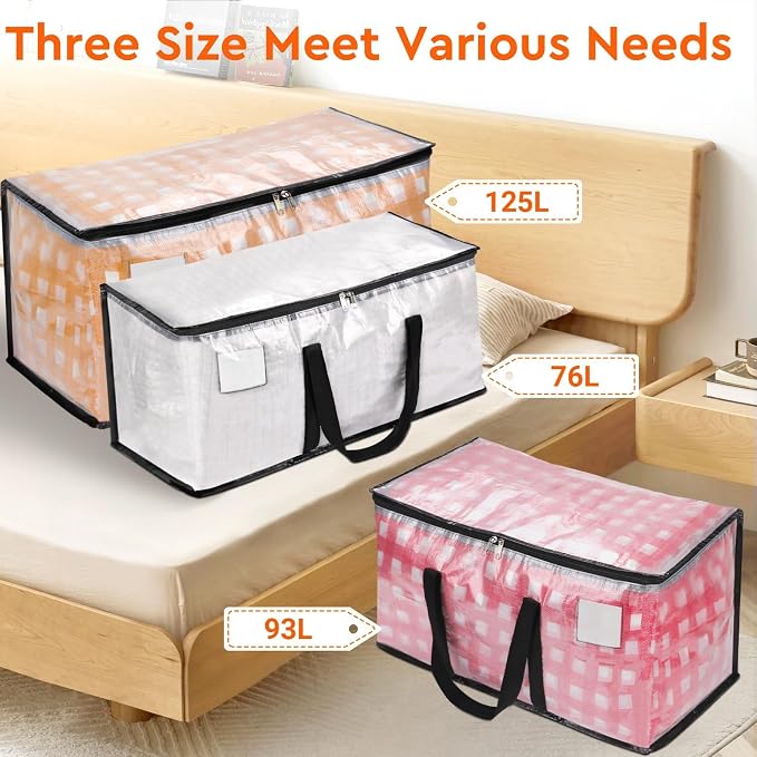 BlissTotes Moving Bags, 93L 2-Pack Storage Bags, Moving Boxes | Moving Box - Image 7