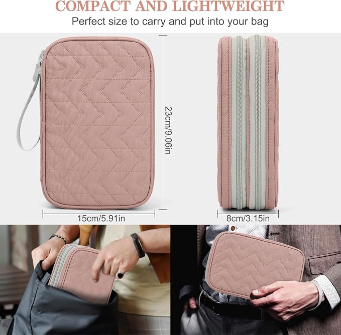 FYY Electronic Organizer, Travel Tech Pouch Bag, Waterproof, Double Layers - Image 2