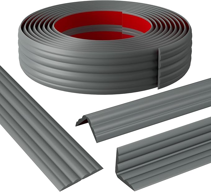 Wall Corner Protector & Edge Guard，Peel and Stick Wall Trim Moulding Inside & Outside Corner Molding Trim Caulk Strip, Self Adhesive Trim for Wall Edge,Ceiling,Countertop, 1.6” W x40’ L，Grey