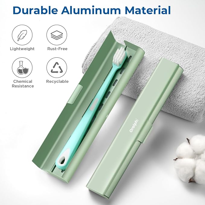 Aluminum Toothbrush Travel Case, Portable Travel Toothbrush Holder, Durable - Image 2