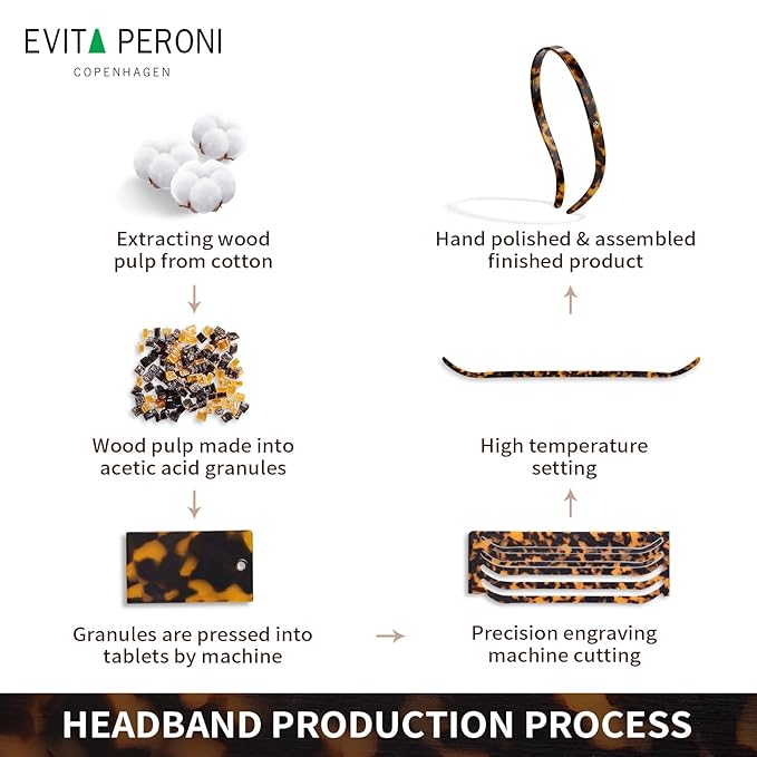 EVITA PERONI Hair Band for Eyewear, No Pressure, Non Slip Fashion Thin Headbands for Women - Dazzling Brown - Hairband for Women's Hair