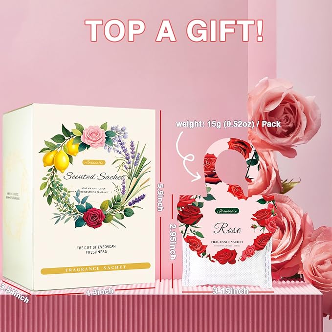 15Pack Rose Scented Sachets for Drawers and Closets, Home Fragrance Sachet - Image 6