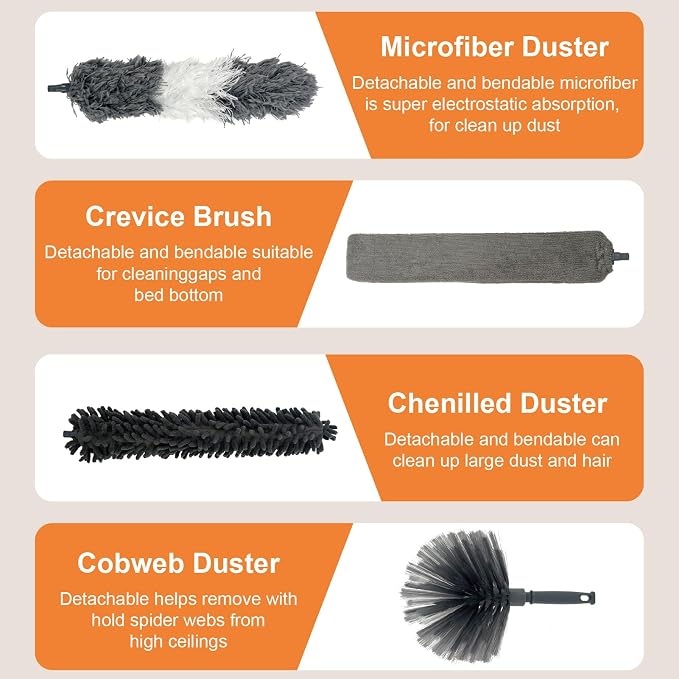 15 PCS Feather Dusters for Cleaning, Microfiber Duster - Image 4