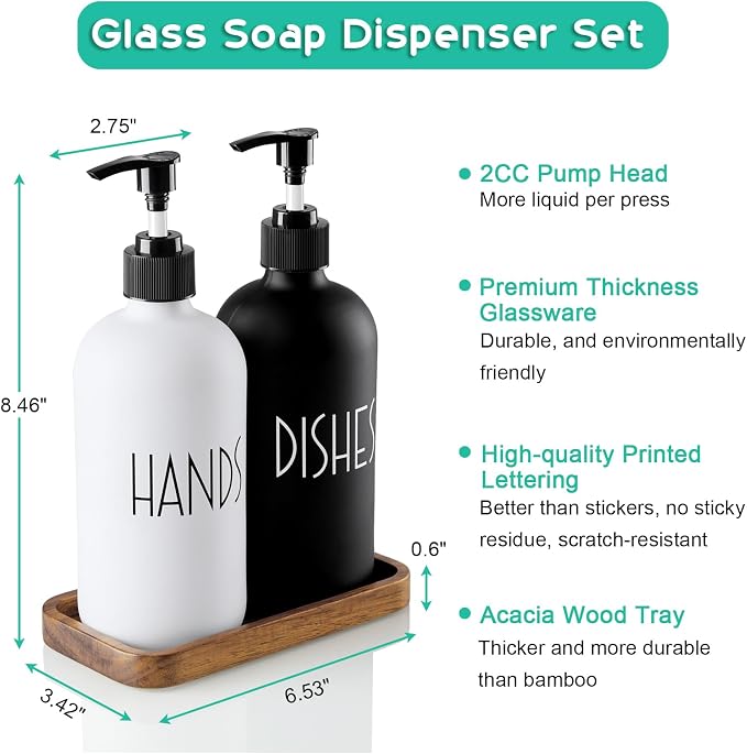 ALELION Glass Dish Soap Dispenser - Image 6