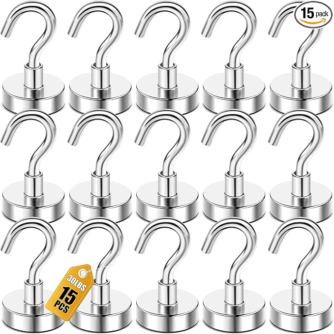DIYMAG Magnetic Hooks 15pcs 30lbs Cruise Essentials 2026 Magnet Hook by DIYMAG