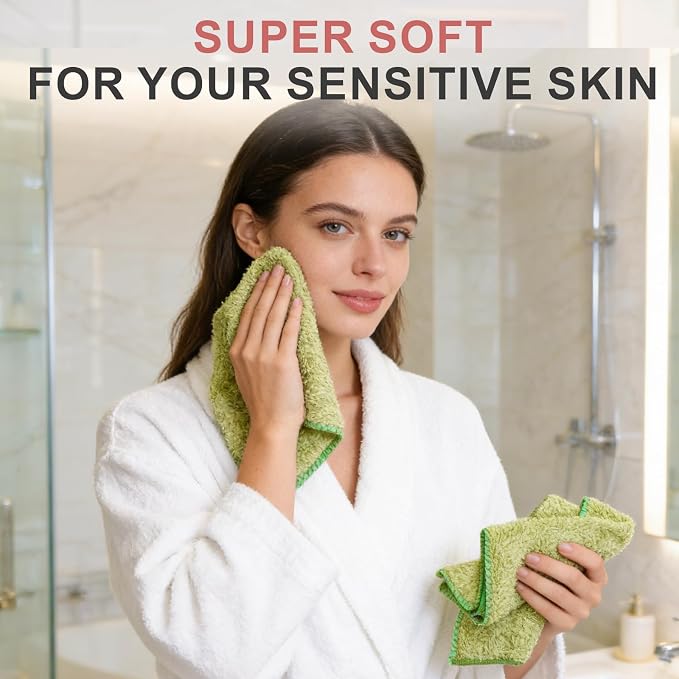 10 Pack Premium Washcloths, Highly Absorbent and Super Soft Face Towels | - Image 6