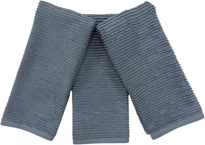 Slate Blue Gray Kitchen Hand Dish Towels, 100% Cotton - Image 8