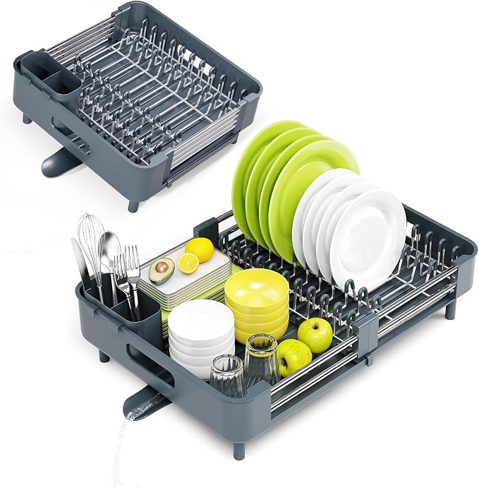 Urackify Extendable Stainless Dish Drying Rack - Image 9