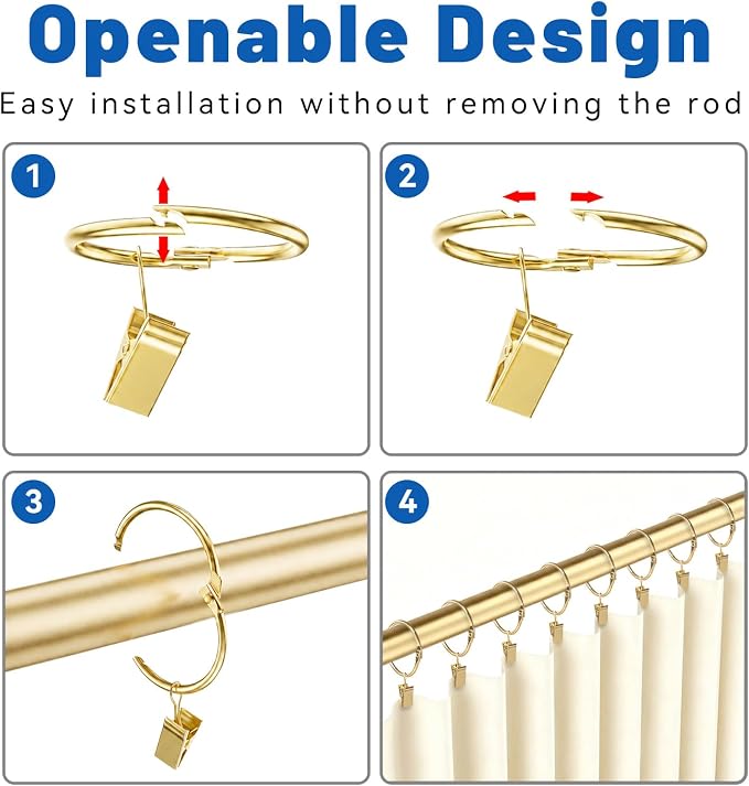24 Pack 2 Inches Openable Curtain Rings - Image 4