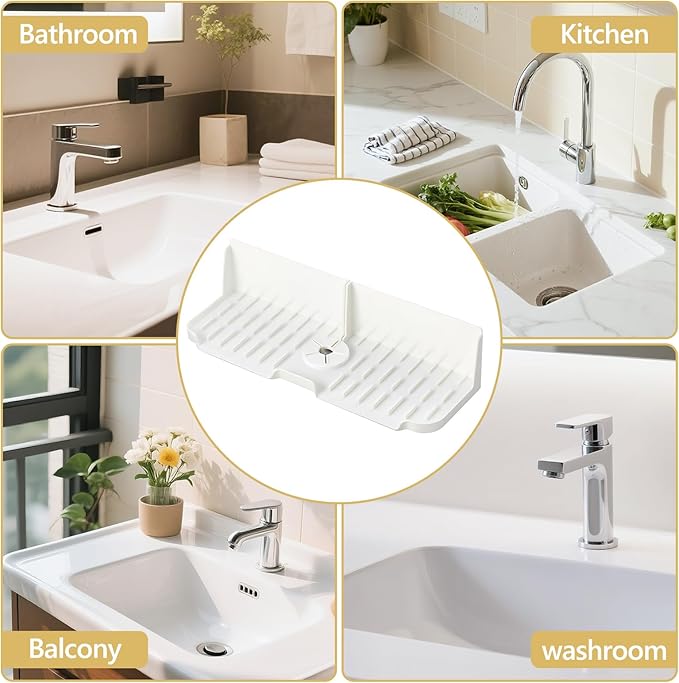Silicone Kitchen Countertop & Sink Splash Guard, Silicone Sink Faucet Drying Mat - Image 6