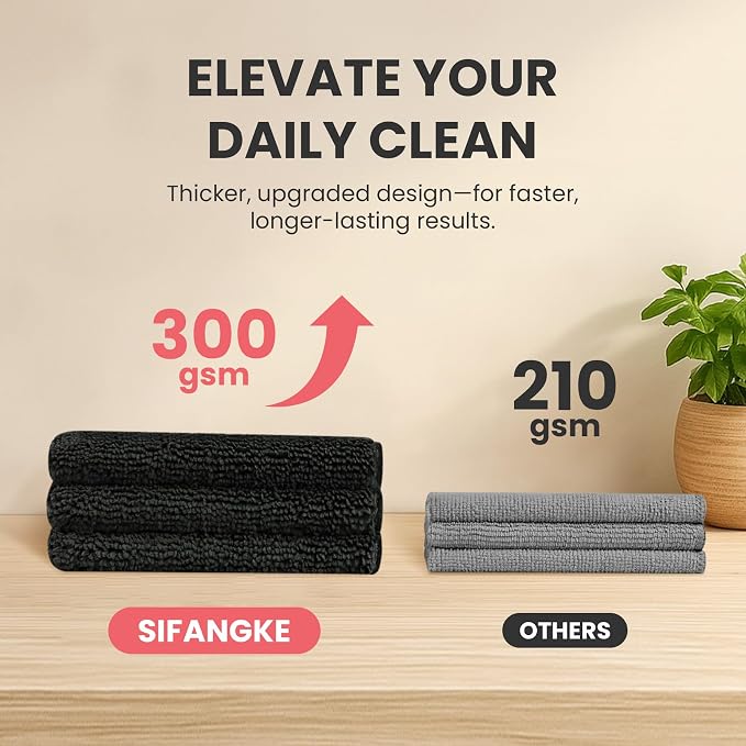 SIFANGKE Microfiber Cleaning Cloth, 12 Pack Lint-Free and Highly Absorbent Rags - Image 4